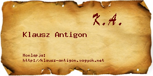 Klausz Antigon névjegykártya